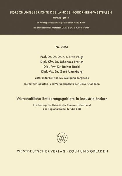 Produktbild: Wirtschaftliche Entleerungsgebiete in Industriel&auml;ndern