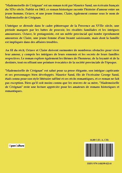 Produktbild: Mademoiselle de C&eacute;rignan