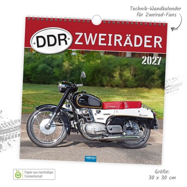 Produktbild: TR&Ouml;TSCH - Technikkalender DDR-Zweir&auml;der 2027