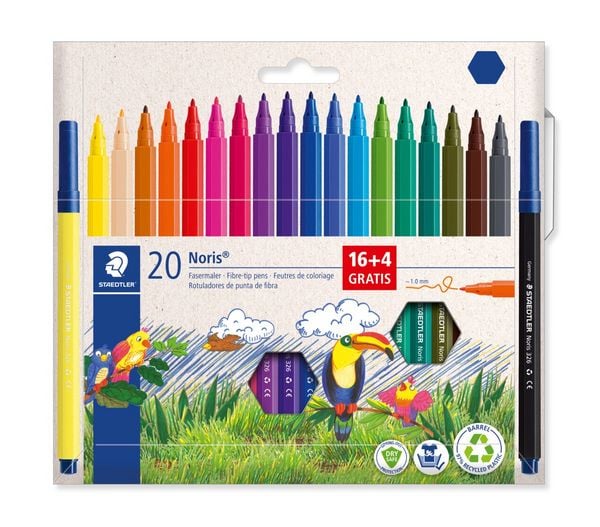 STAEDTLER Fasermaler Noris Strichbreite ca. 1,0 mm, 20er Set