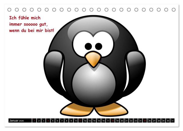 Produktbild: Pinguine im siebten Himmel! (Tischkalender 2026 DIN A5 quer), CALVENDO Monatskalender