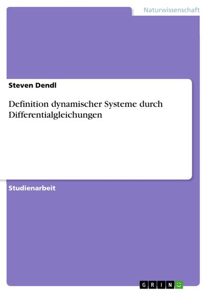 Produktbild: Definition dynamischer Systeme durch Differentialgleichungen