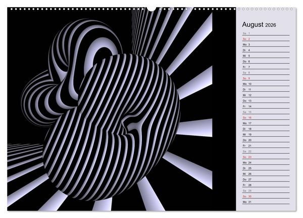 Produktbild: 3 Dimensionen - 2 Farben (hochwertiger Premium Wandkalender 2026 DIN A2 quer), Kunstdruck in Hochglanz