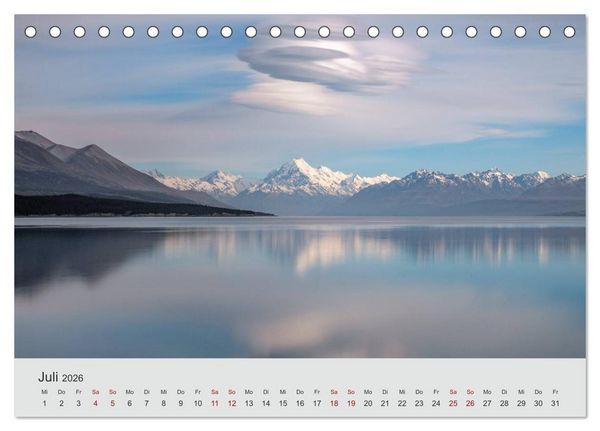 Produktbild: Neuseeland - Eine fotografische Rundreise von Nord nach S&uuml;d (Tischkalender 2026 DIN A5 quer), CALVENDO Monatskalender