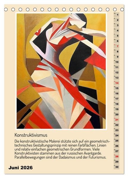 Produktbild: Kunststile der Moderne in Darstellungen von Frauen (Tischkalender 2026 DIN A5 hoch), CALVENDO Monatskalender