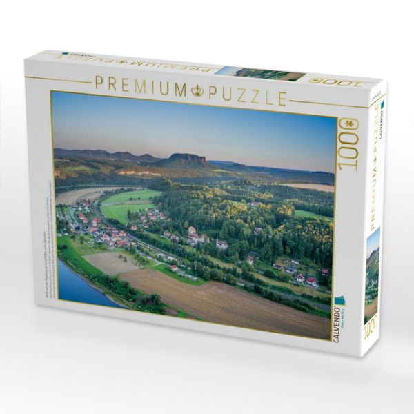 Produktbild: CALVENDO Puzzle Blick von der Basteiaussicht auf Elbe und Lilienstein | 1000 Teile Lege-Gr&ouml;&szlig;e 64x48cm Foto-Puzzle f&uuml;r gl&uuml;ckliche Stunden