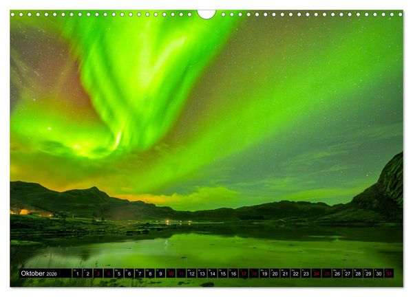 Produktbild: AURORA BOREALIS tanzt (Wandkalender 2026 DIN A3 quer), CALVENDO Monatskalender