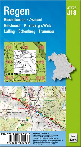 Produktbild: ATK25-J18 Regen (Amtliche Topographische Karte 1:25000)