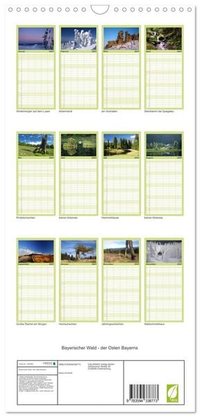 Produktbild: Familienplaner 2027 - Bayerischer Wald - der Osten Bayerns mit 5 Spalten (Wandkalender, 21 x 45 cm) CALVENDO