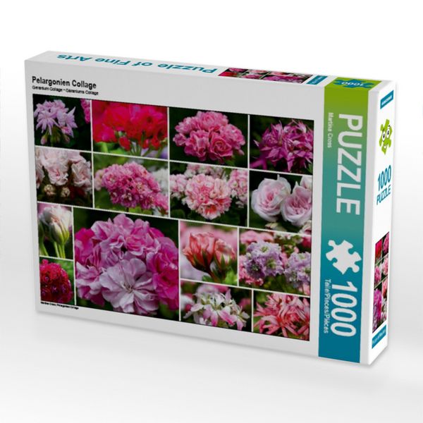 CALVENDO Puzzle Pelargonien Collage | 1000 Teile Lege-Größe 64x48cm Foto-Puzzle für glückliche Stunden