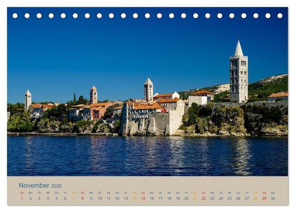 Produktbild: Kroatische Inseln - Mit dem Motorsegler unterwegs in der Kvarner Bucht (Tischkalender 2026 DIN A5 quer), CALVENDO Monatskalender