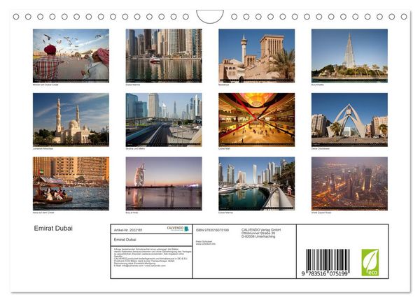 Produktbild: Emirat Dubai (Wandkalender 2026 DIN A4 quer), CALVENDO Monatskalender