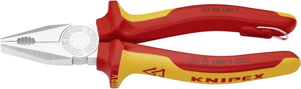 Produktbild: Knipex 03 06 180 T VDE Kombizange 180mm DIN EN 60900, DIN ISO 5746