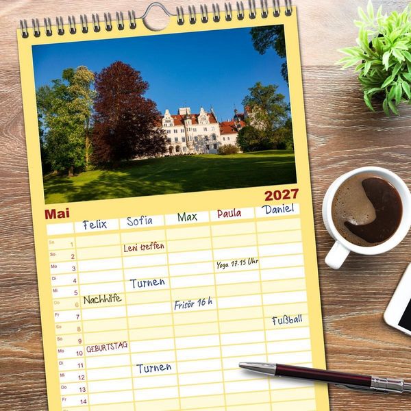 Produktbild: Familienplaner 2027 - Schl&ouml;sser und G&auml;rten in Brandenburg mit 5 Spalten (Wandkalender, 21 x 45 cm) CALVENDO