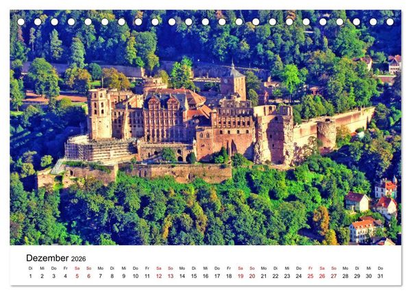 Produktbild: Heidelberg - Heiligenberg und Philosophenweg (Tischkalender 2026 DIN A5 quer), CALVENDO Monatskalender