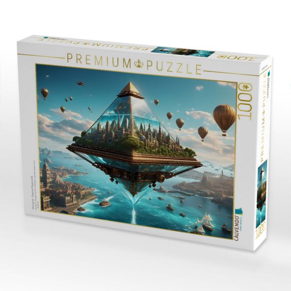 Produktbild: CALVENDO Puzzle Steampunk - fliegende Glaspyramide | 1000 Teile Lege-Gr&ouml;&szlig;e 64x48cm Foto-Puzzle f&uuml;r gl&uuml;ckliche Stunden