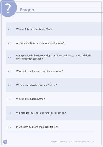 Produktbild: Das gro&szlig;e Scherzfragen-Quiz f&uuml;r Senioren