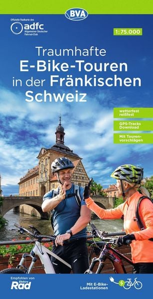 Produktbild: BVA ADFC Regionalkarte Traumhafte E-Bike-Touren in der Fr&auml;nkischen Schweiz 1:75.000