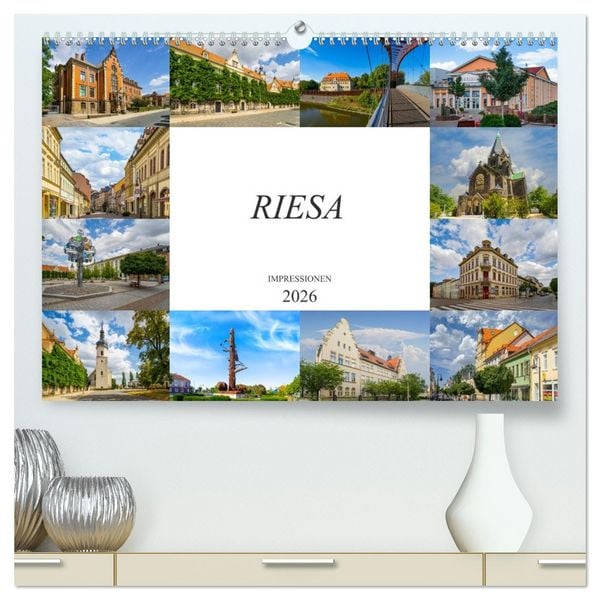 Produktbild: Riesa Impressionen (hochwertiger Premium Wandkalender 2026 DIN A2 quer), Kunstdruck in Hochglanz