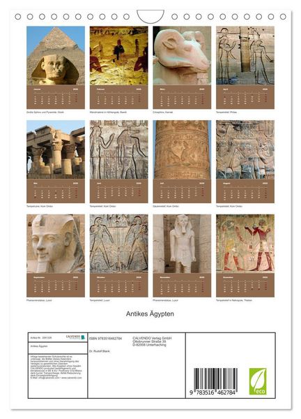 Produktbild: Antikes &Auml;gypten (Wandkalender 2026 DIN A4 hoch), CALVENDO Monatskalender