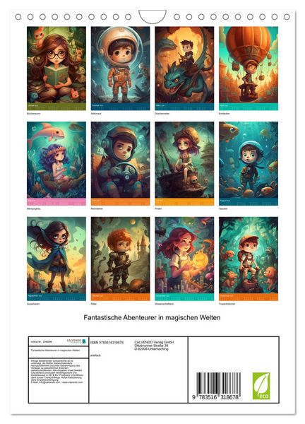 Produktbild: Fantastische Abenteurer in magischen Welten (Wandkalender 2026 DIN A4 hoch), CALVENDO Monatskalender