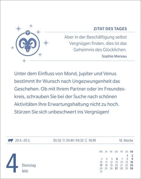 Produktbild: Widder Sternzeichenkalender 2027 - Tagesabrei&szlig;kalender - Ihr Horoskop f&uuml;r jeden Tag
