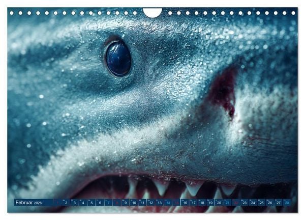 Produktbild: Hai Kalender - M&auml;chtige Haie der Ozeane und geheimnisvollen Unterwasserwelt (Wandkalender 2026 DIN A4 quer), CALVENDO Monatskalender