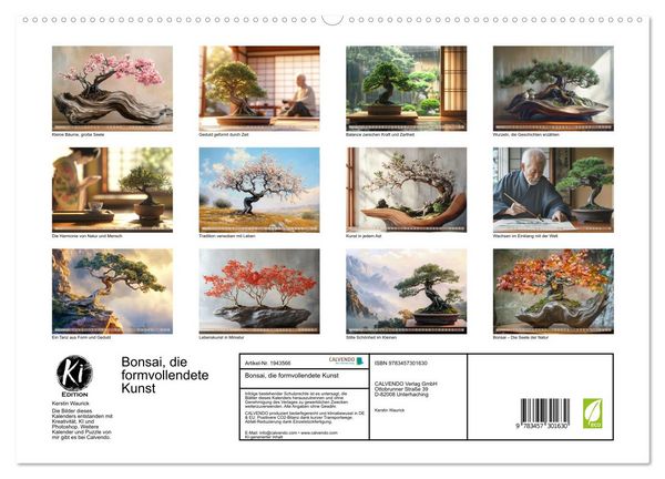 Produktbild: Bonsai, die formvollendete Kunst (hochwertiger Premium Wandkalender 2026 DIN A2 quer), Kunstdruck in Hochglanz