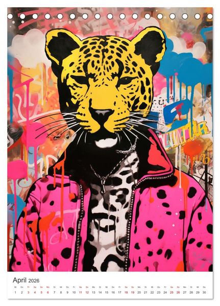 Produktbild: STREETART Neu Erleben Ein KI-Kunstkalender (Tischkalender 2026 DIN A5 hoch), CALVENDO Monatskalender
