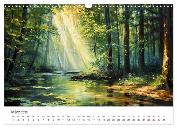Produktbild: Farben und Licht - Landschaftsmalerei im Jahreskreis (Wandkalender 2026 DIN A3 quer), CALVENDO Monatskalender