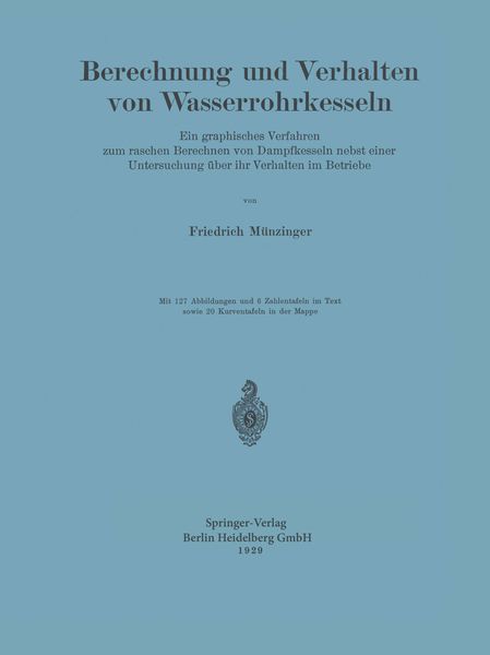 Produktbild: Berechnung und Verhalten von Wasserrohrkesseln