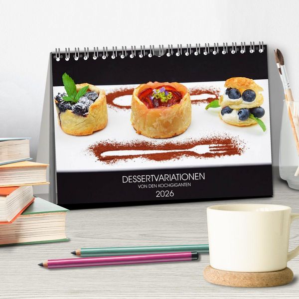 Produktbild: DESSERTVARIATIONEN (Tischkalender 2026 DIN A5 quer), CALVENDO Monatskalender