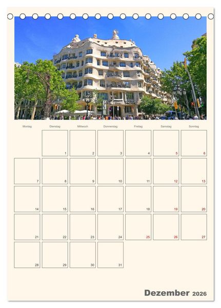 Produktbild: Valencia - Barcelona Terminplaner (Tischkalender 2026 DIN A5 hoch), CALVENDO Monatskalender