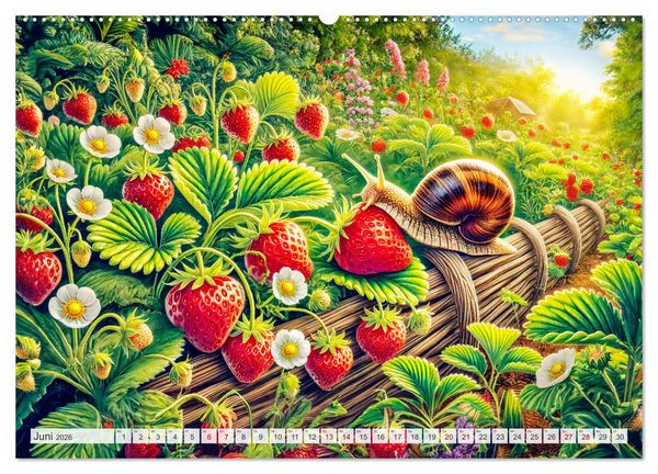 Produktbild: Tiere im Garten - Tierische Begegnungen in der gr&uuml;nen Oase (Wandkalender 2026 DIN A2 quer), CALVENDO Monatskalender