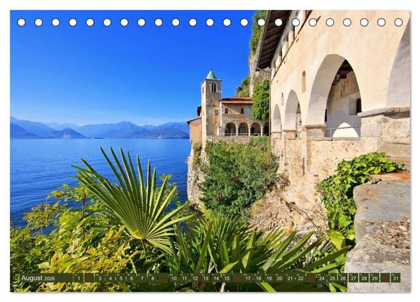 Produktbild: Lago Maggiore - Bezaubernde Orte am Ostufer (Tischkalender 2026 DIN A5 quer), CALVENDO Monatskalender