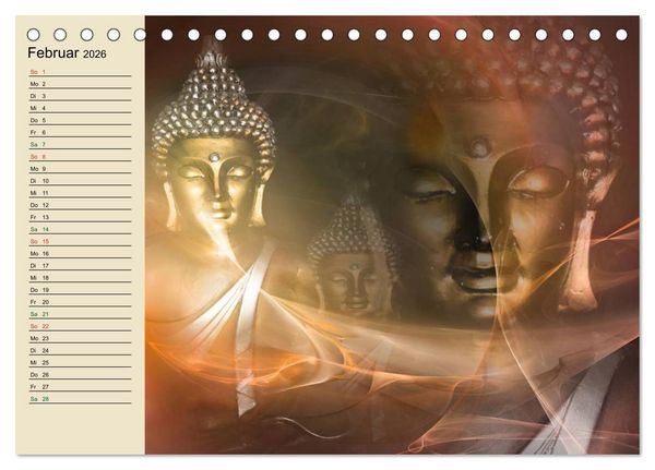 Produktbild: Buddha und Yin Yang (Tischkalender 2026 DIN A5 quer), CALVENDO Monatskalender