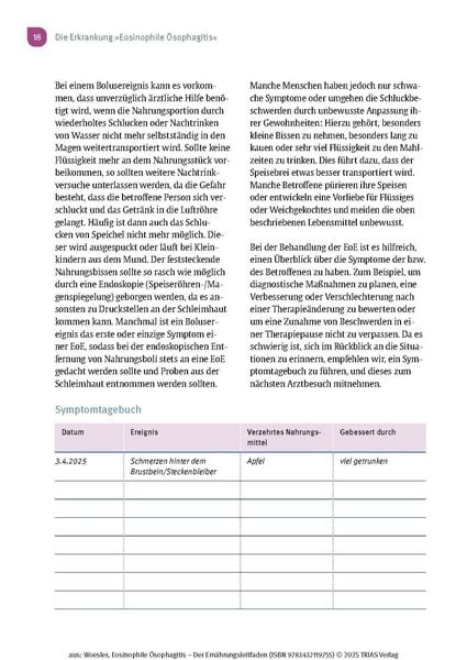 Produktbild: Eosinophile &Ouml;sophagitis - Der Ern&auml;hrungsleitfaden
