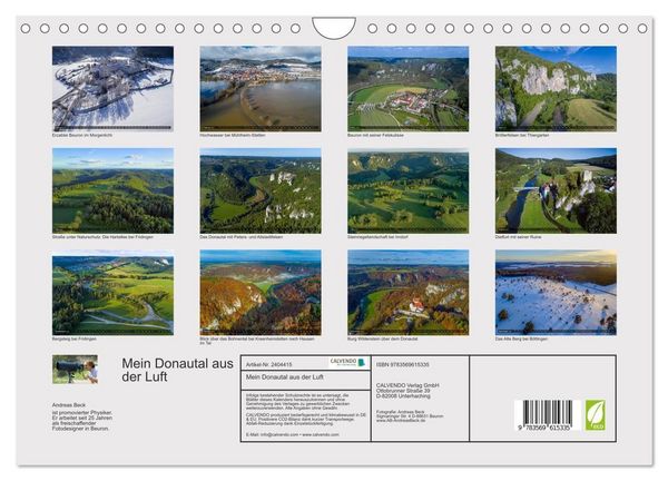 Produktbild: Mein Donautal aus der Luft (Wandkalender 2027 DIN A4 quer), CALVENDO Monatskalender