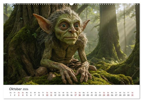 Produktbild: Keltische Legenden - Die kleinen Wesen der Natur (hochwertiger Premium Wandkalender 2026 DIN A2 quer), Kunstdruck in Hochglanz