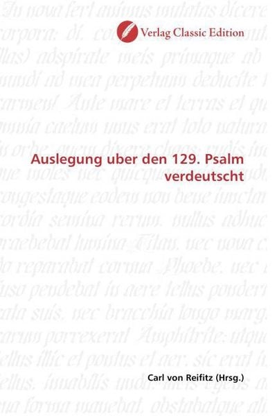 Produktbild: Auslegung uber den 129. Psalm verdeutscht