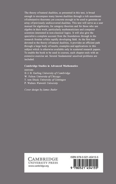 Produktbild: Natural Dualities for the Working Algebraist