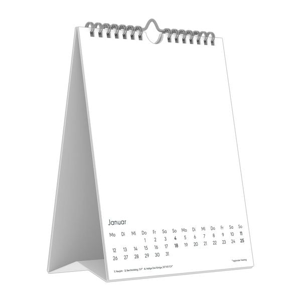 Produktbild: Kreativ-Kalender Tischaufsteller hoch weiß 2026 - 16 x 20 - Foto, Malen, Basteln A4 - datiert - Kreativkalender - Foto-Kalender - Alpha Edition