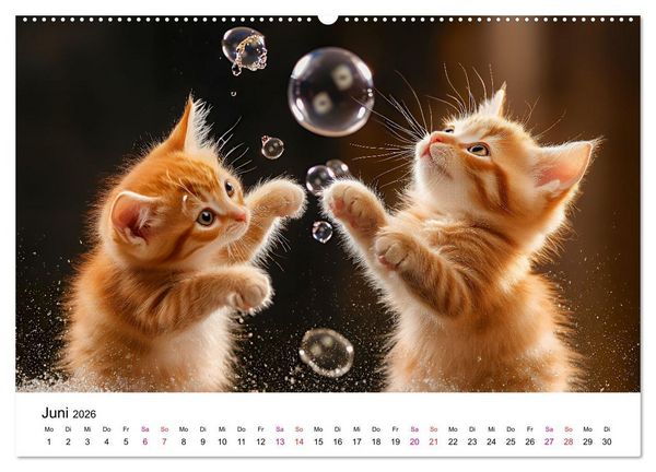 Produktbild: Katzenzauber - Samtpfoten im Jahreslauf (Wandkalender 2026 DIN A2 quer), CALVENDO Monatskalender
