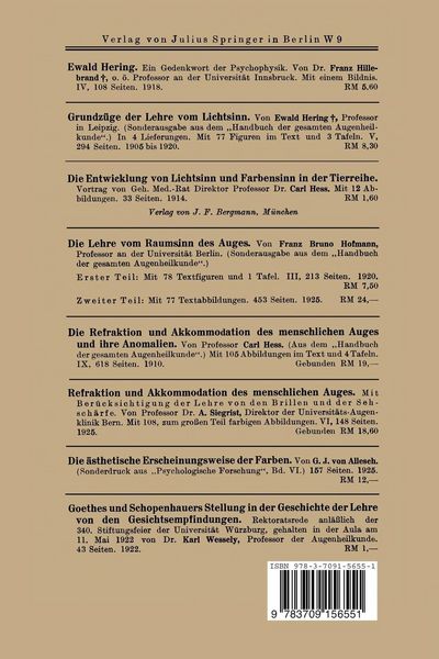 Produktbild: Lehre von den Gesichtsempfindungen