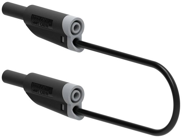 Produktbild: Electro PJP 2710-IEC-CD1-25N Messleitung Lamellenstecker 4 mm Lamellenstecker 4 mm 25 cm Schwarz 1 St.