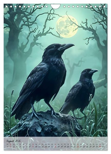 Produktbild: Rabenmond - Ein mystischer Jahresbegleiter (Wandkalender 2026 DIN A4 hoch), CALVENDO Monatskalender