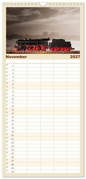 Produktbild: Familienplaner 2027 - Dampflokomotiven in Spur N mit 5 Spalten (Wandkalender, 21 x 45 cm) CALVENDO