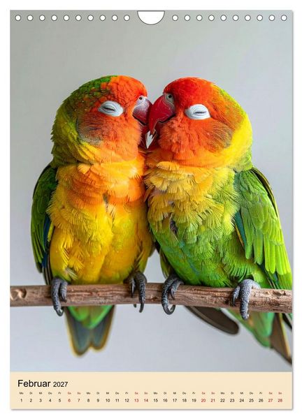 Produktbild: Lovebirds Harmonie (Wandkalender 2027 DIN A4 hoch), CALVENDO Monatskalender