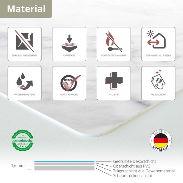 Produktbild: Tischsetmacher Tischsets Marmor, aus hochwertigem Vinyl (4 St&uuml;ck), 44 x 32 cm
