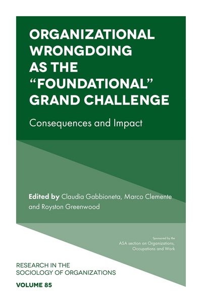 Produktbild: Organizational Wrongdoing as the &quote;Foundational&quote; Grand Challenge